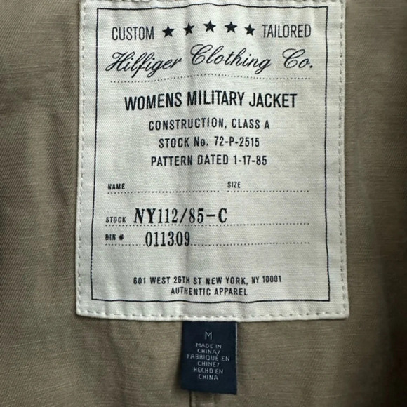 Vintage Y2K Tommy Hilfiger Women’s Military Tan Button Down Jacket Size Medium M - Picture 7 of 10